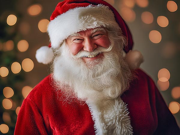 Santa smiles for photo at Yuma Christmas event