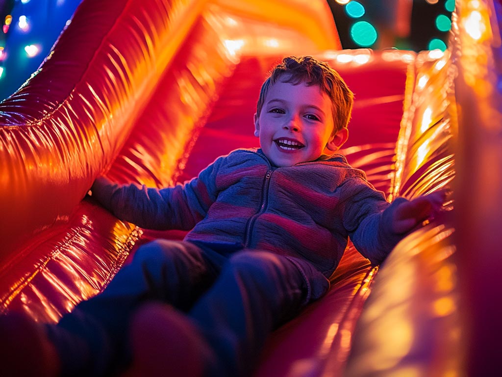 Boy on slide at Yuma Christmas event