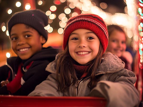 Kids smile on Christmas train at Yuma event