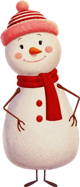 Smiling snow woman mascot for the Christmas at the Crossing holiday event at Colorado River State Historic Park in Yuma, Arizona