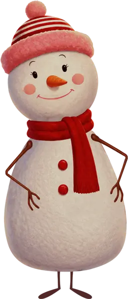 Smiling snow woman mascot for the Christmas at the Crossing holiday event at Colorado River State Historic Park in Yuma, Arizona